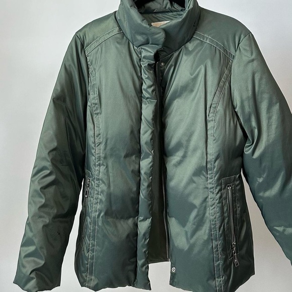 MICHAEL KORS Green Waterfowl Down Quilted Puffer Jacket Winter Coat Size- Large - Picture 8 of 11